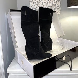 Nine West black suede boots